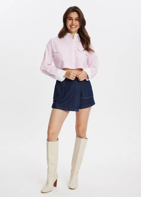 Cropped blouse roze (ROS)