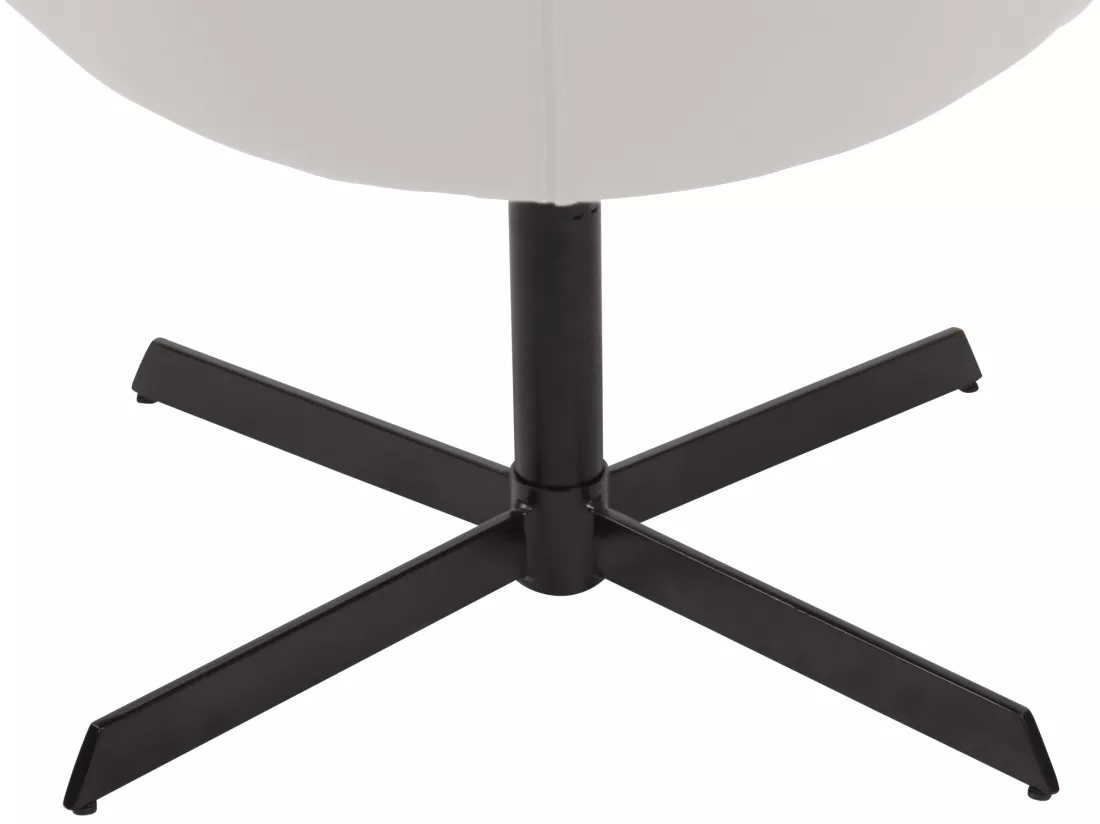 Chaise gondole - Similicuir & Métal noir mat - Blanc - Welland