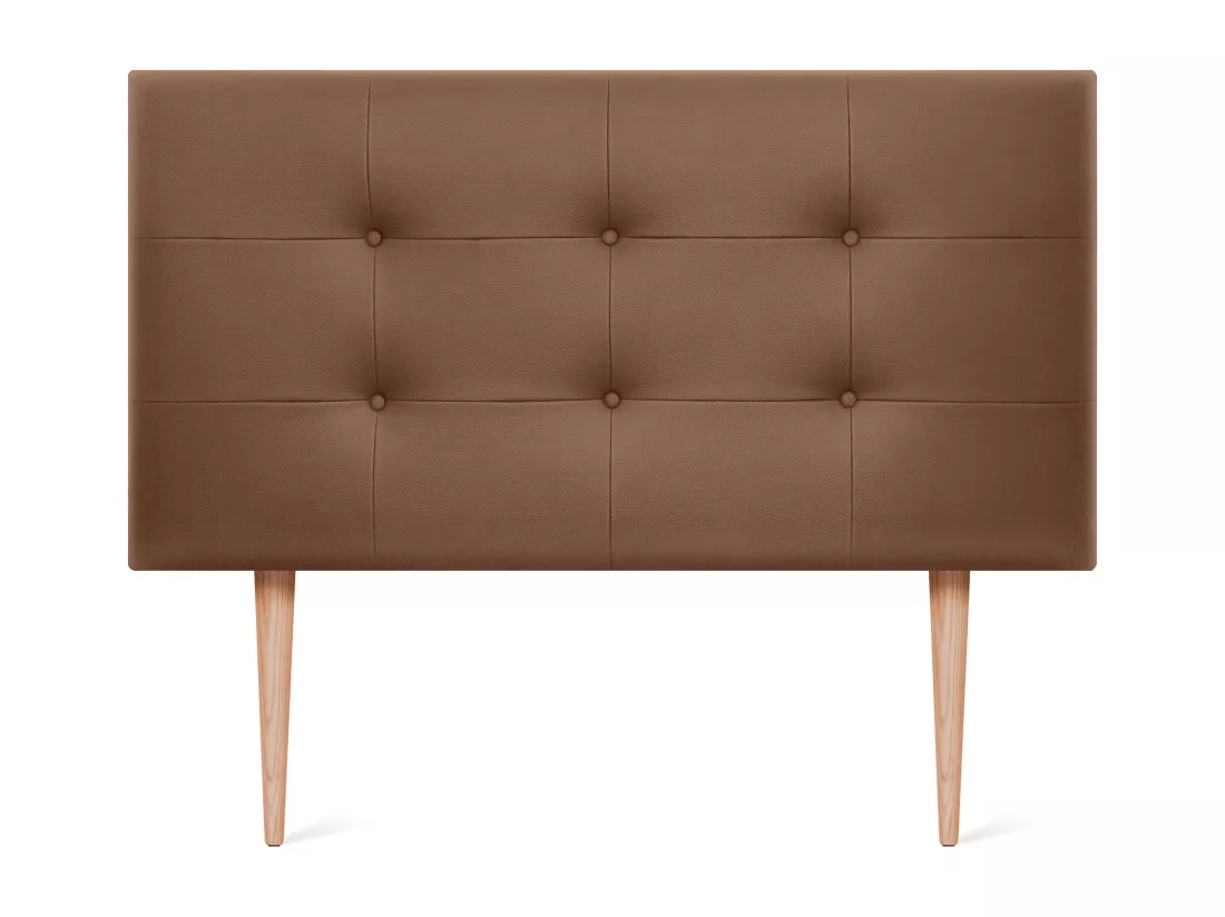 DHOME Tête de lit en Similicuir Capitonné 160x115cm avec Pieds Lits 150/160 - Argile