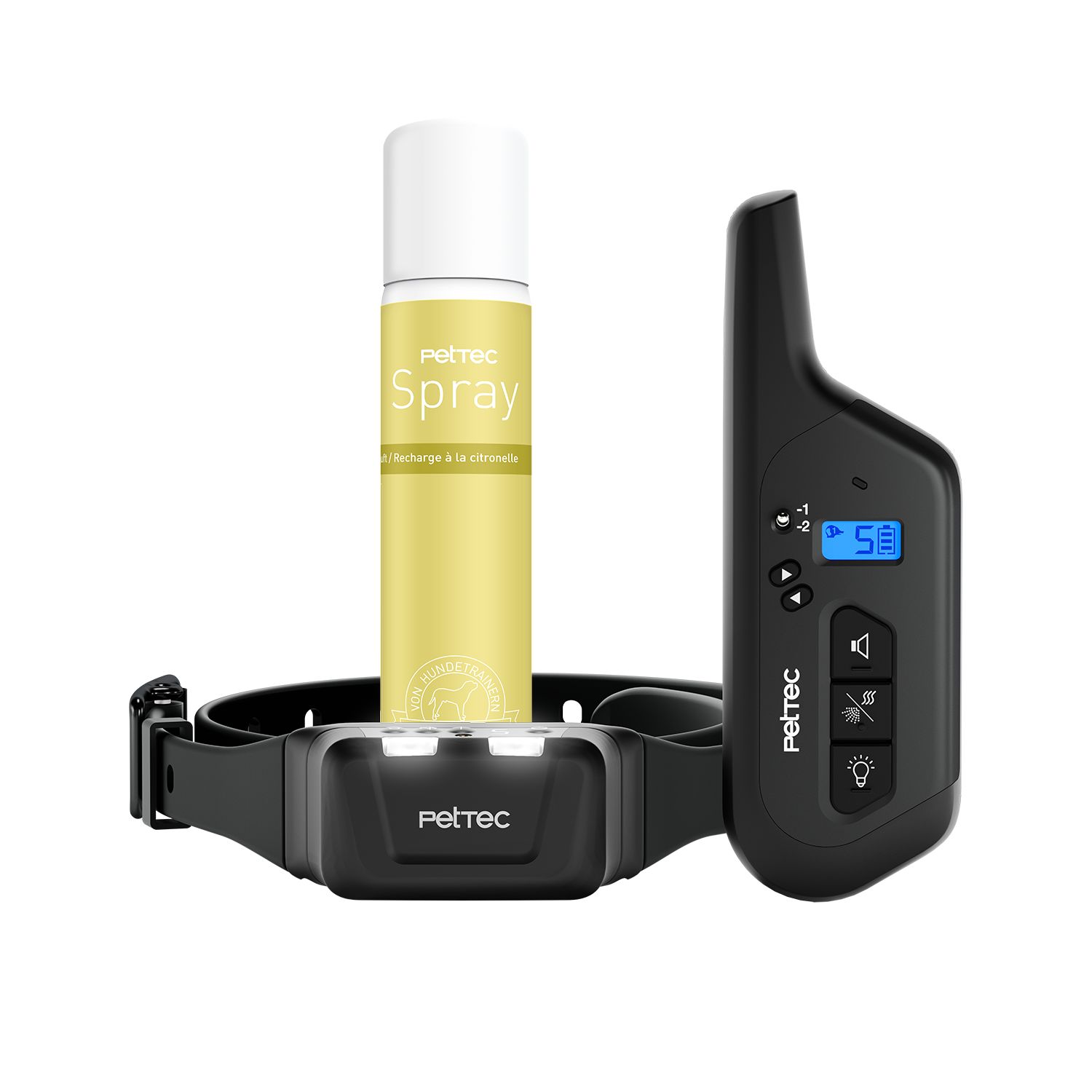 PetTec Spray & Ton Multi-Trainer mit Fernbedienung inkl. Citronella-Spray