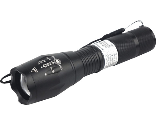 LED-zaklamp, aluminium, 400 lm, bereik 260 m, looptijd 1,5 uur, L 136 mm, Ø 28 mm