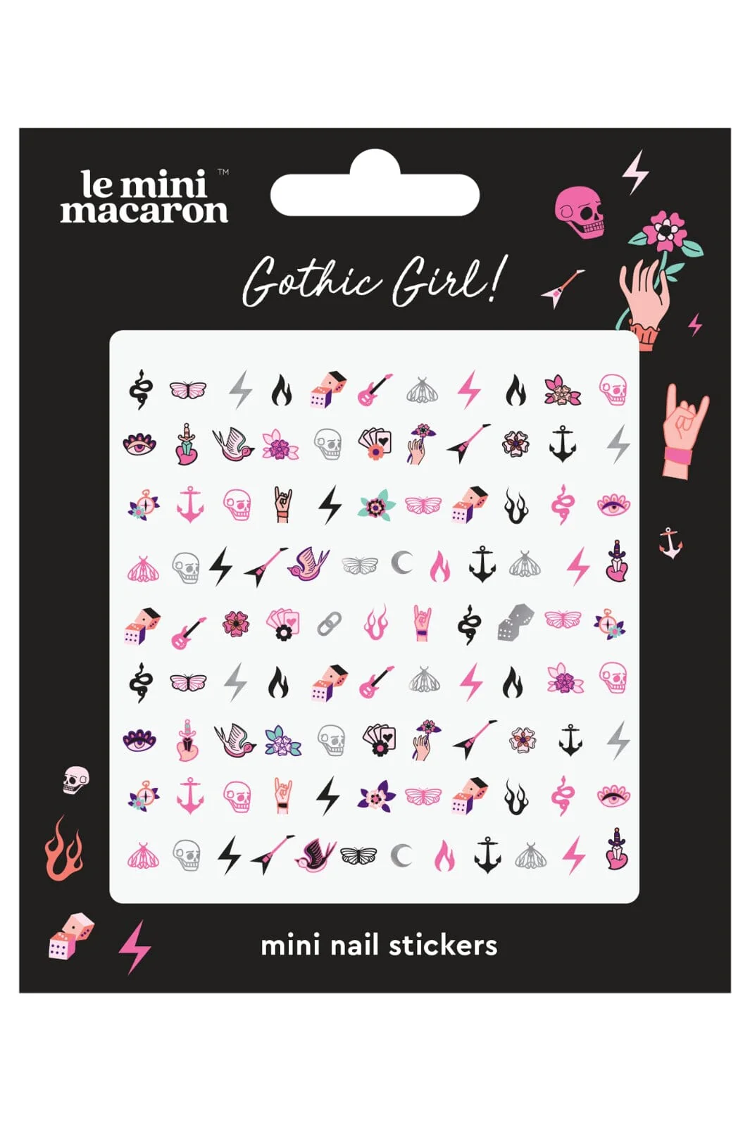 Le Mini Macaron Mini Nail Stickers gothic girl