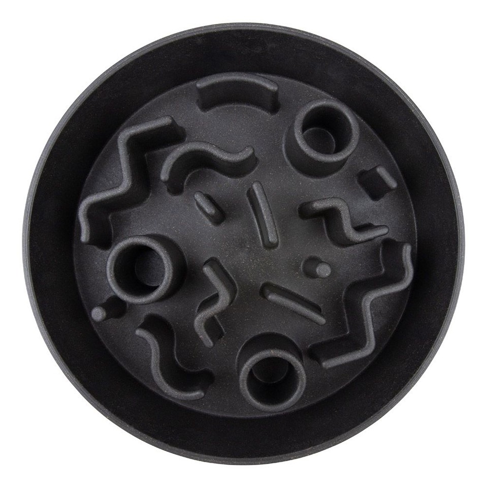 District70 -Bamboo Hundeskål Slow Feeder, Dark Grey M
