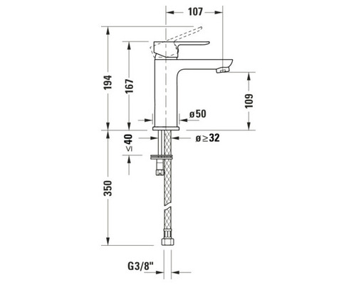 DURAVIT Wastafelkraan A.1 M Chroom A11020002010