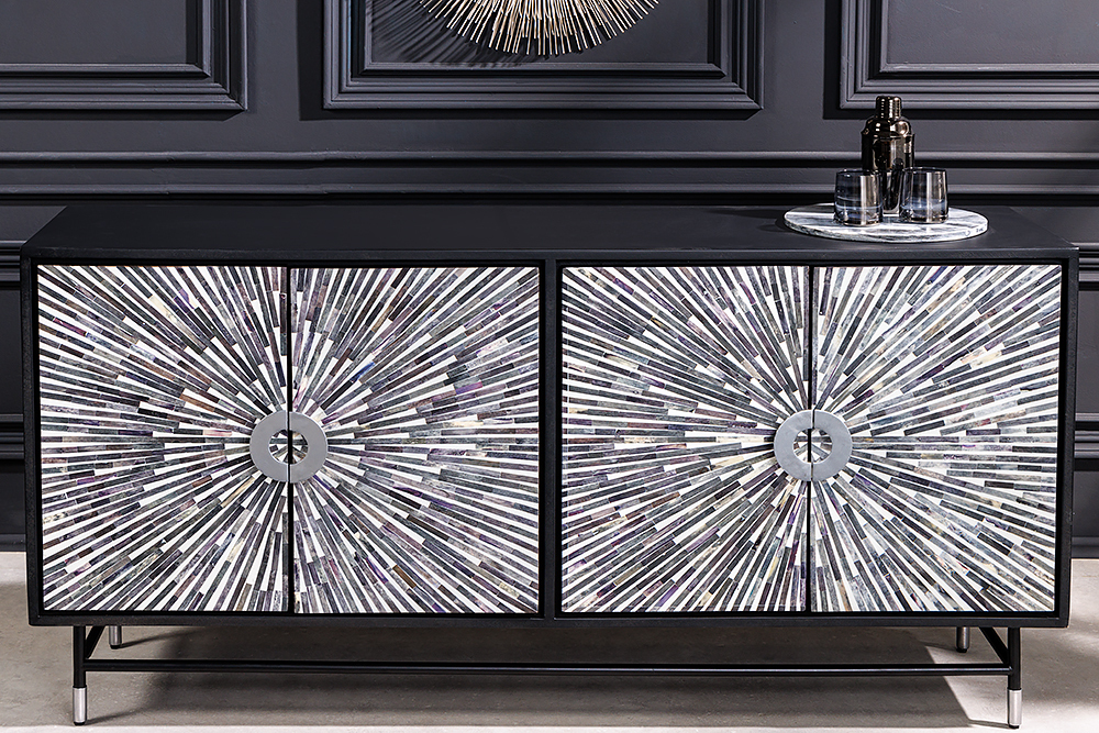 Design Sideboard HERITAGE 160cm Mosaik-Intarsien Kunsthandwerk