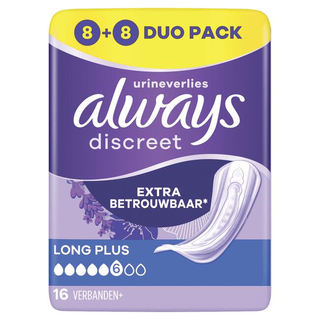 Always Discreet Incontinentieverband Long Plus 2x8 Stuks