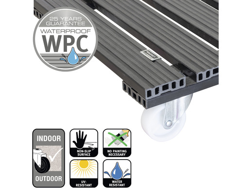 Plantenkar WPC 38,5x38,5 cm antraciet TK 150 kg