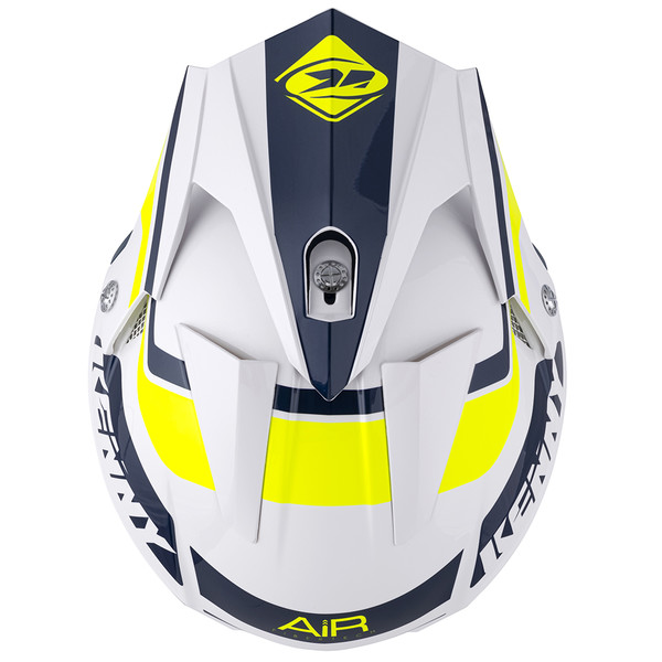 Kenny - Casque Trial Air Graphic Blanc / Navy / Jaune fluo