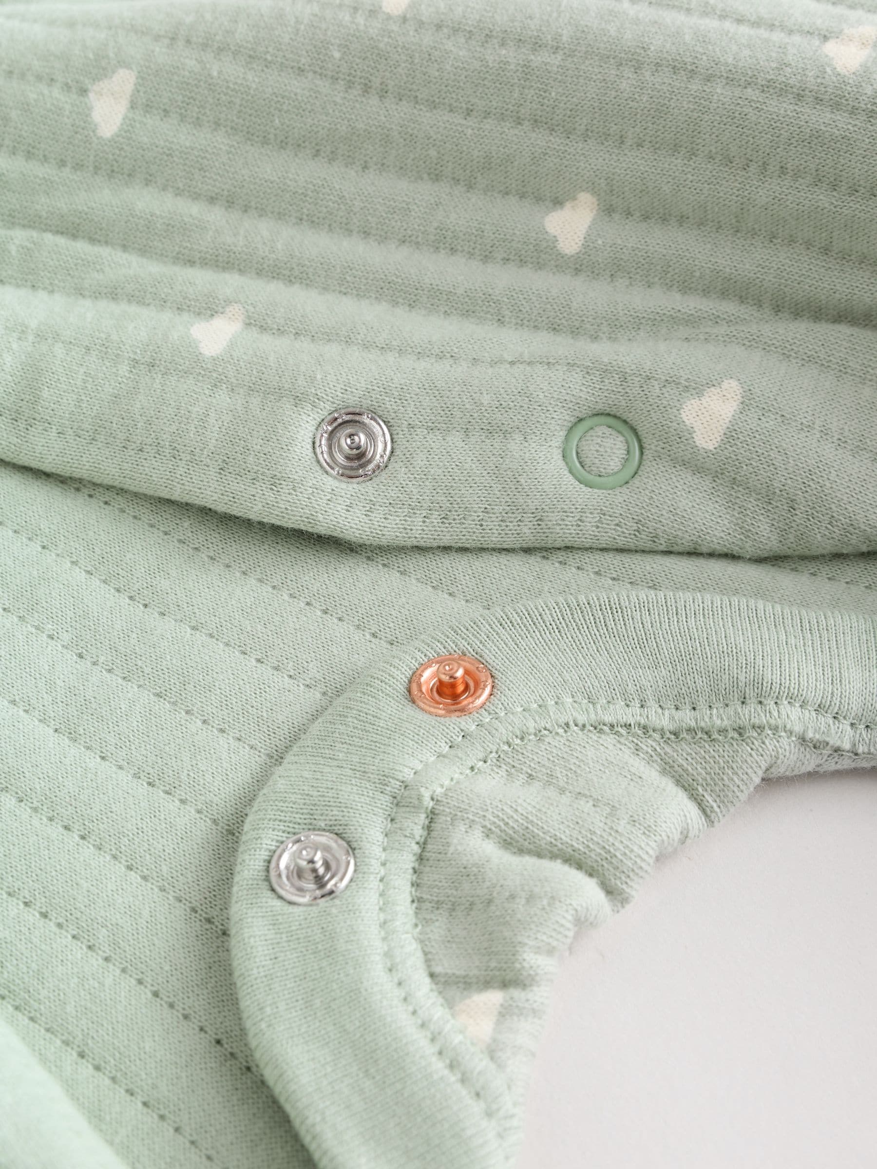 Grijs-groen - Baby Quilted Sleepsuits 2 Pack