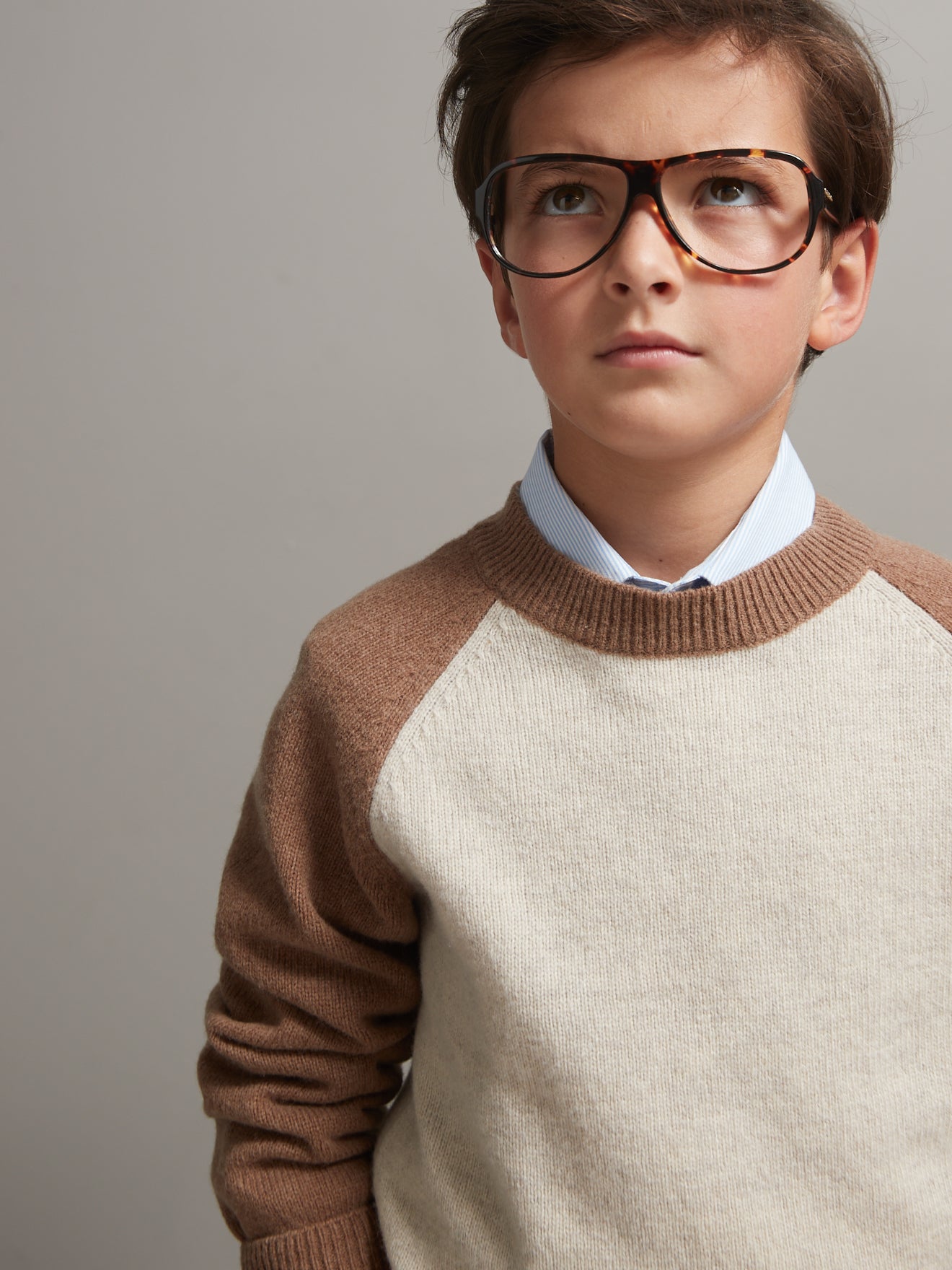 Pull bicolore Garçon en lambswool