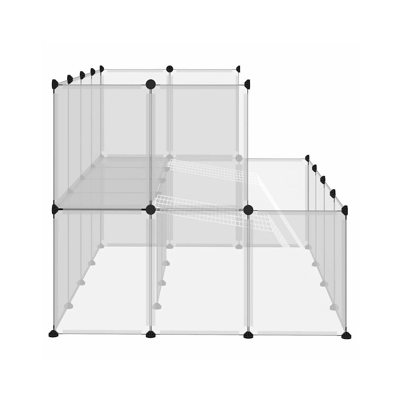 VidaXL Kleintierkäfig PP Stahl Freigehege Transparent/Schwarz