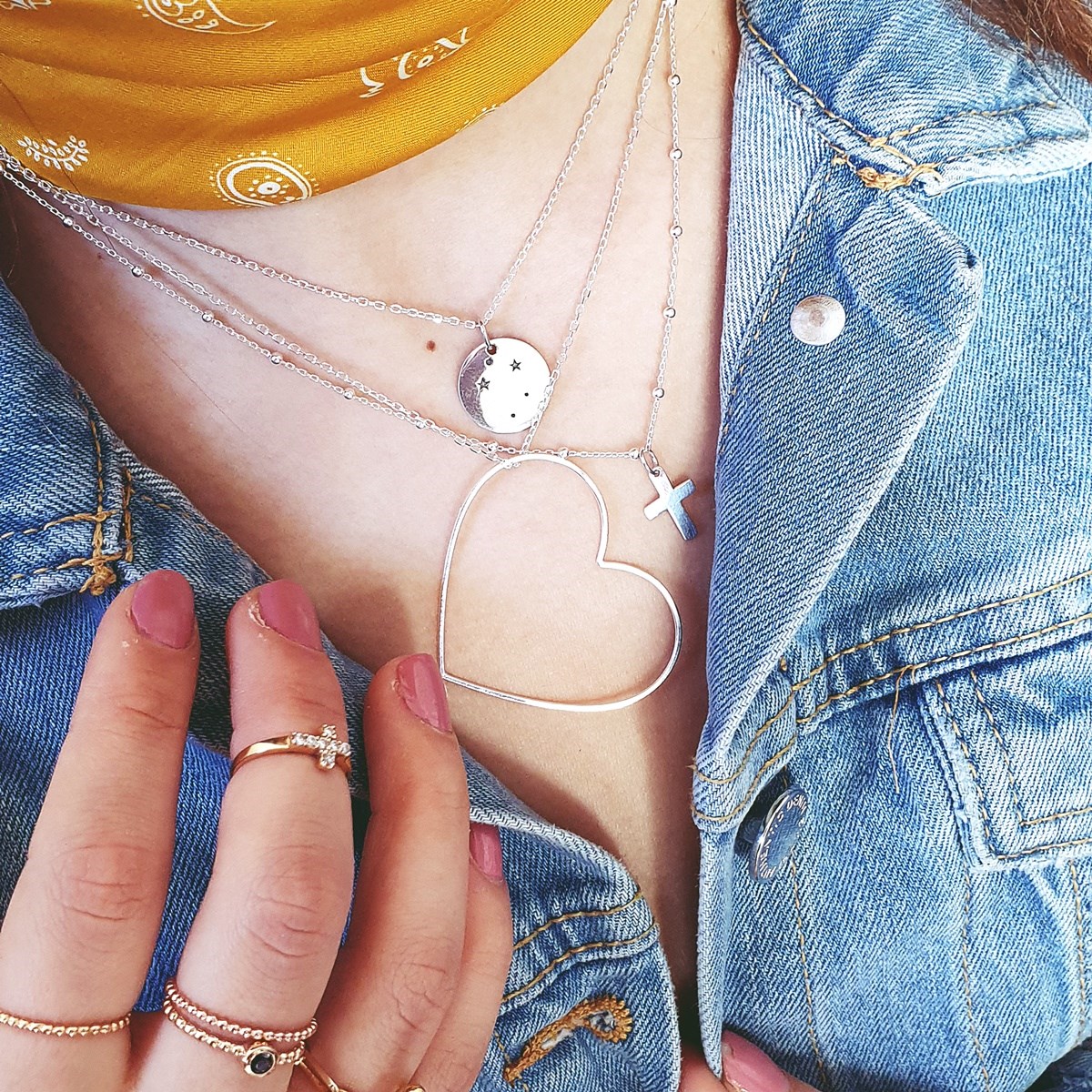 Collier mini boules argent 45 cm
