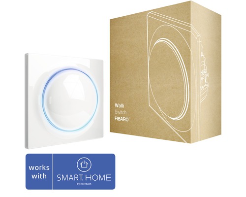 Fibaro Walli Switch inbouwmodule met repeaterfunctie voor het aansturen van één of twee lichtbronnen, wit - Compatibel met SMART HOME van hornbach
