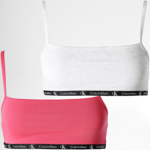 Lot De 2 Brassières Femme 1996 QF7215E Rose Blanc Chiné