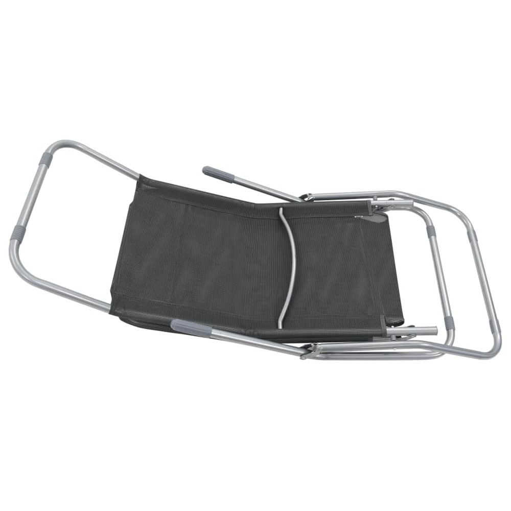 Chaises longues transat pliables 2 pices textilène anthracite