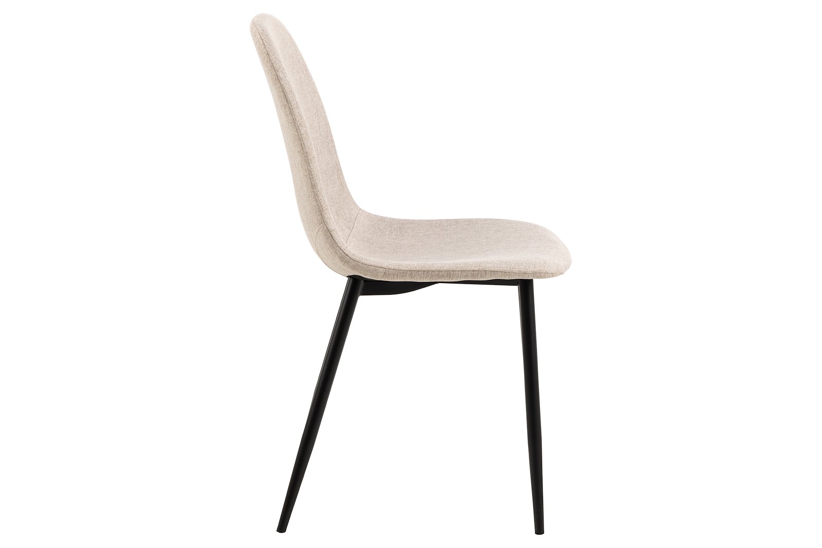 Celia spisestol Tekstil Nesia 2 Beige og ben i sortlakkert stål