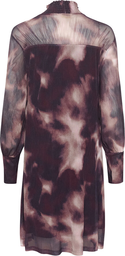 Cream CROlly Turtleneck Dress Rum raisin faded print