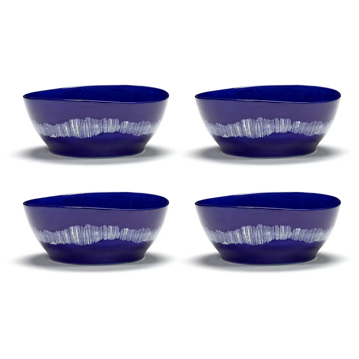 Serax - Feast Schüssel, Ø 18 cm, dunkelblau / weiss gestreift (4er-Set)