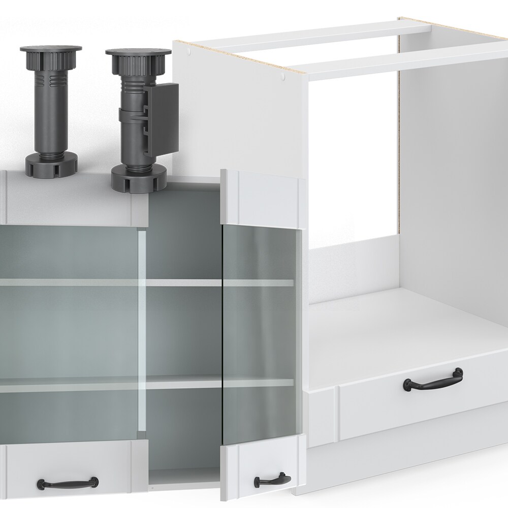 Vicco Küchenzeile Fame-Line Landhaus Eckküche Winkel Küche Einbau Weiß