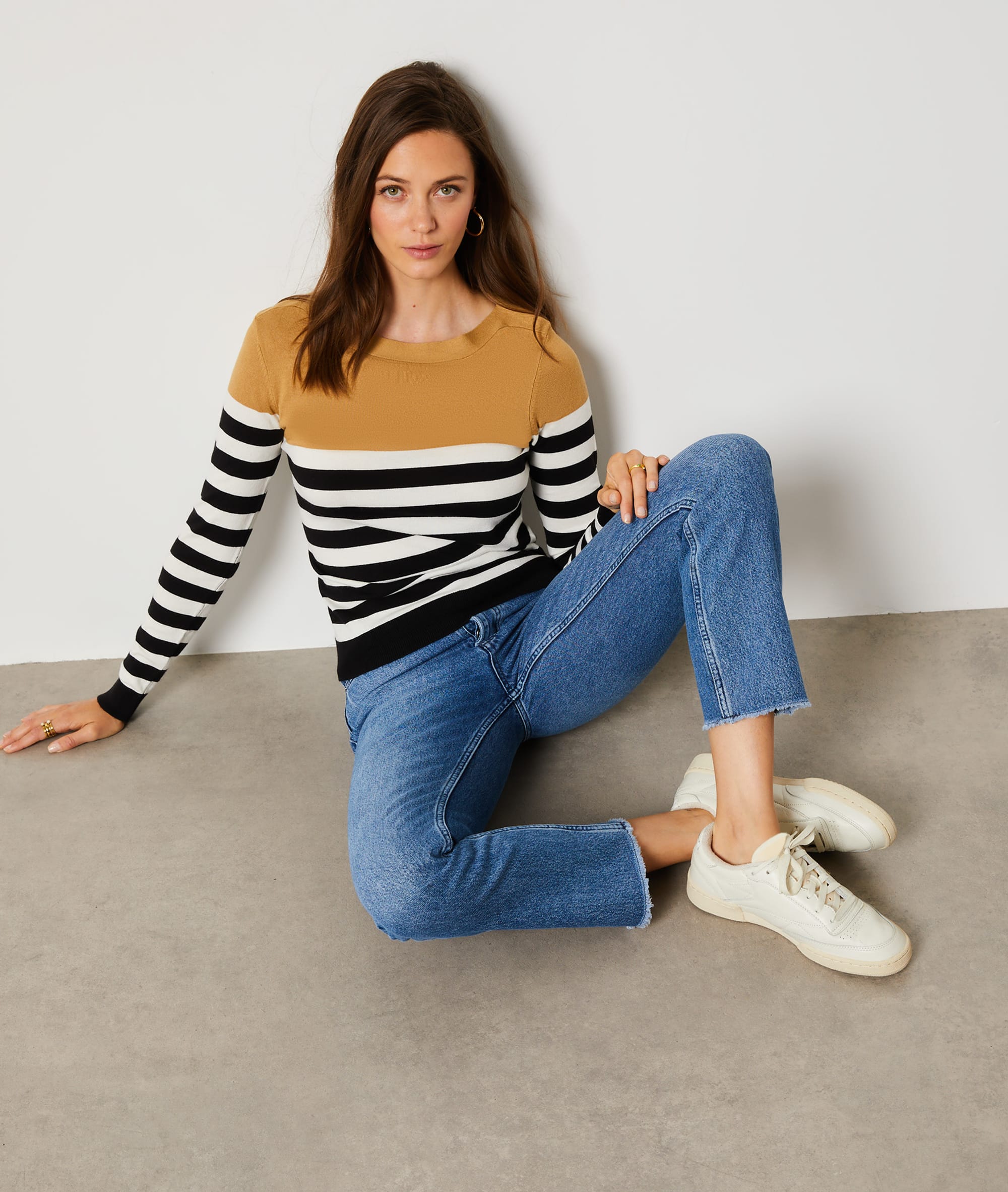 Pull col bateau en maille fine