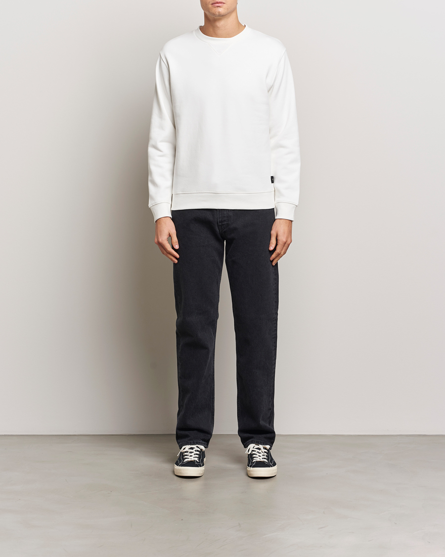 Replay Tonal Logo Crew Neck Sweatshirt Off White