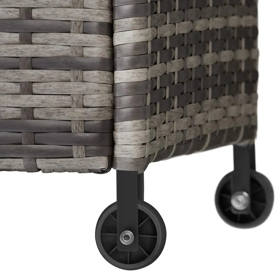 tectake Wicker opbergbox Kiruna met kunststof gaas, 120x55x61,5cm, 270l, Grijs