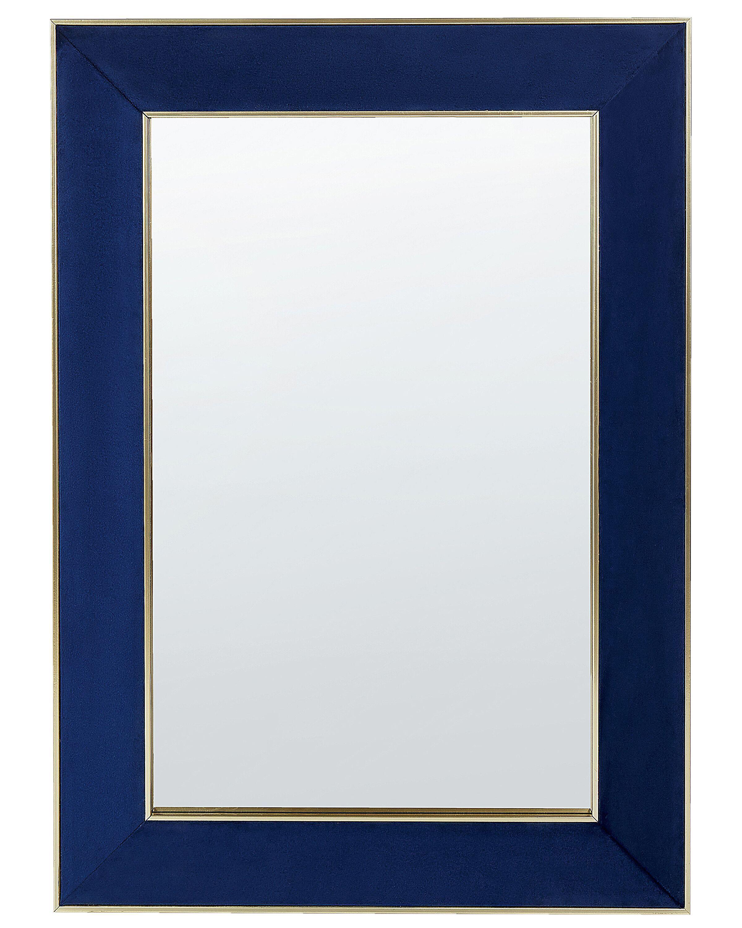 Wandspiegel LAUTREC 50 cm 70 cm Fluweel Marineblauw
