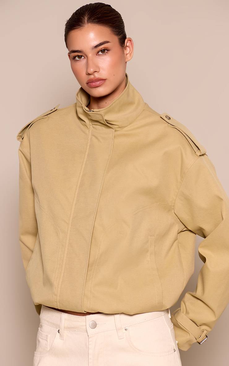 Beige Veste Trench Utilitaire