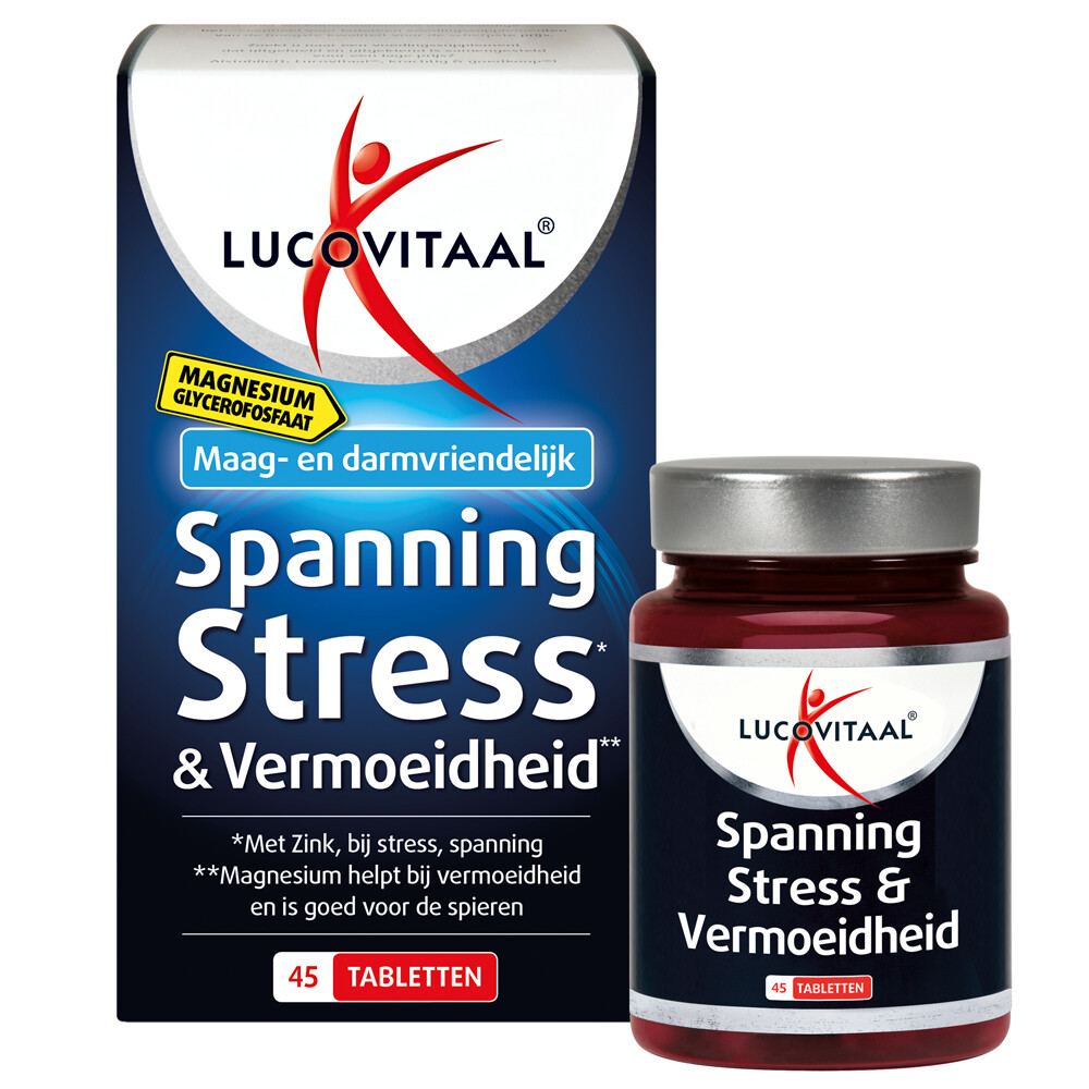2x Lucovitaal Magnesium Spanning, Stress en Vermoeidheid45 tabletten