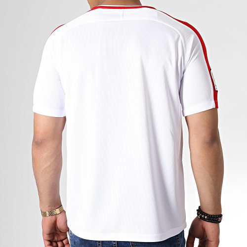 Tee Shirt De Sport A Bandes Olive Et Tom New Team 2 Blanc Rouge