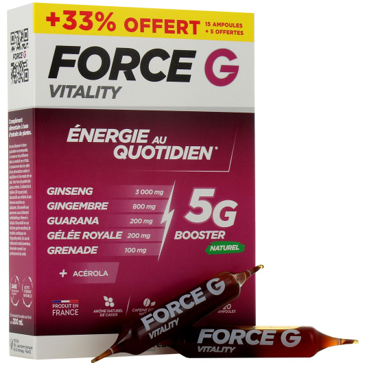Force G Vitality : énergie au quotidien - Ampoules buvables