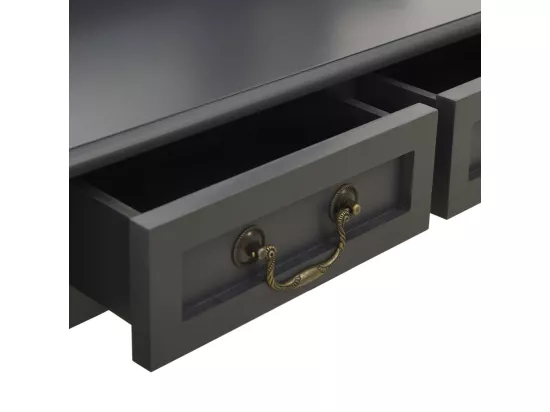 Ensemble de coiffeuse avec tabouret Gris 80x69x141 cm Paulownia