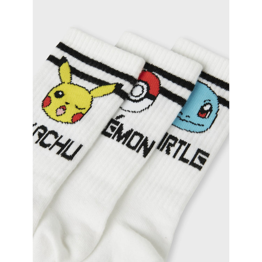 Køb Name It Bright White Milton Pokemon 3-Pak Strømper