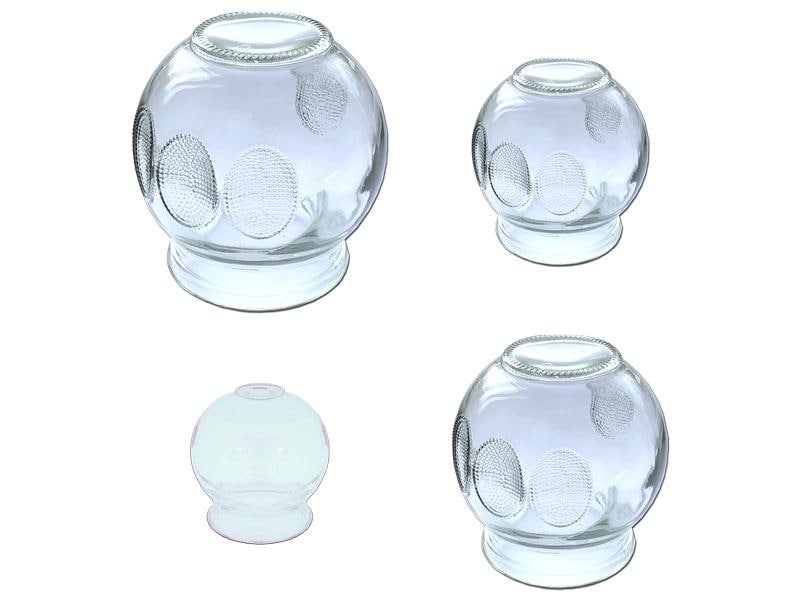 Diverse Schröpfglas Set mit Griffvertiefung 4 -teilig Schröpfglas in vier Grössen