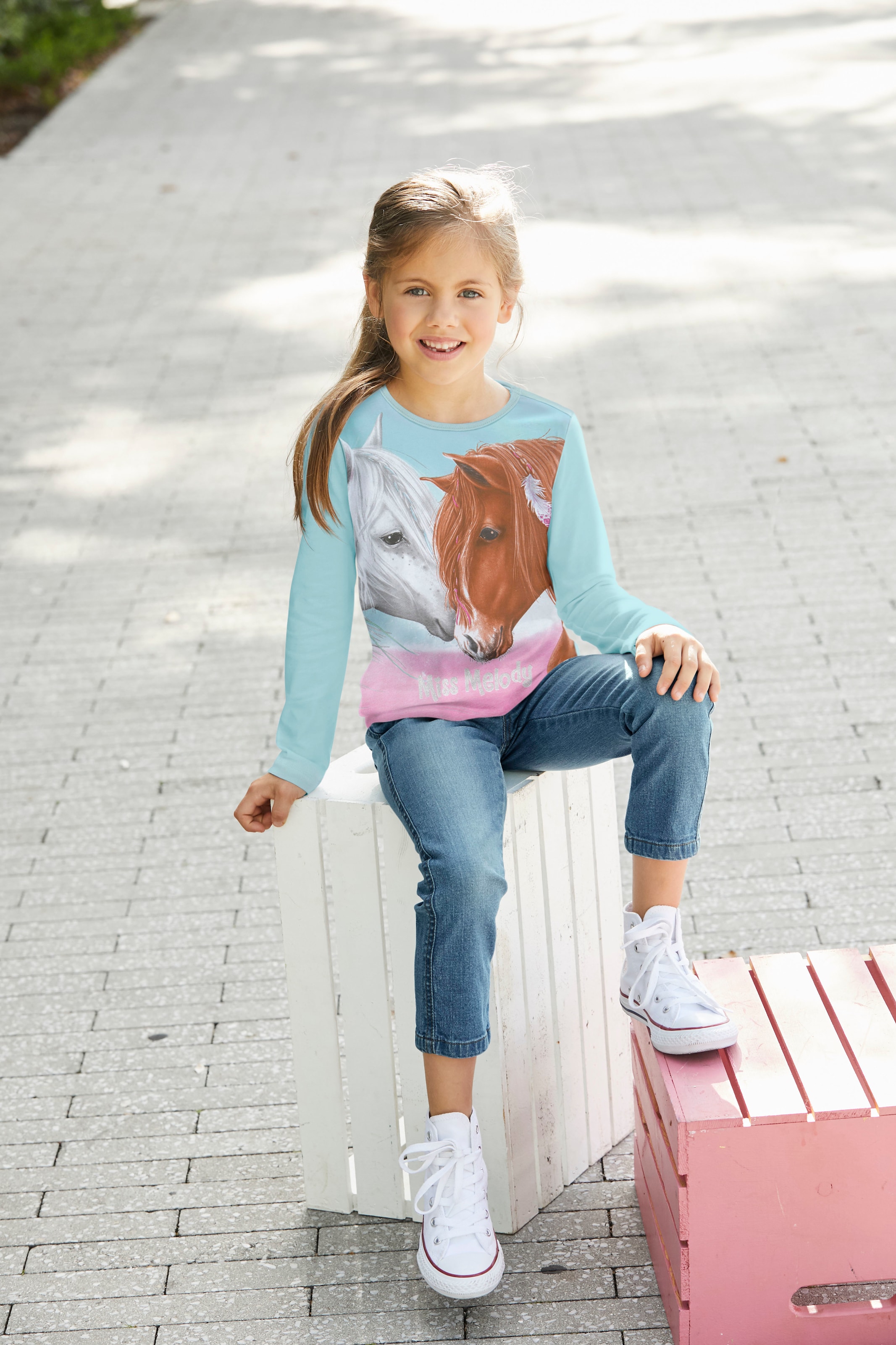 Miss Melody Langarmshirt , für Pferde-Fans