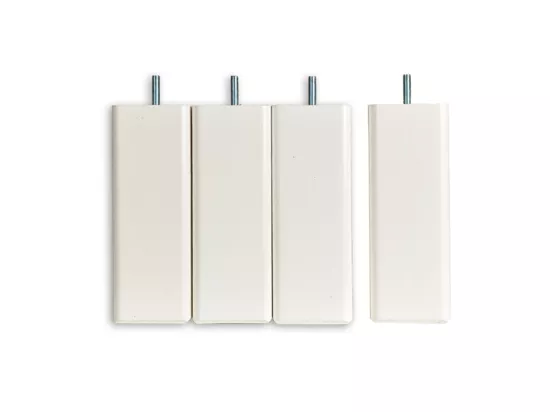 BELLECOUR LITERIE | Jeu de pieds de lit carrés en bois Blancs Hauteur 15 cm (lot de 4)