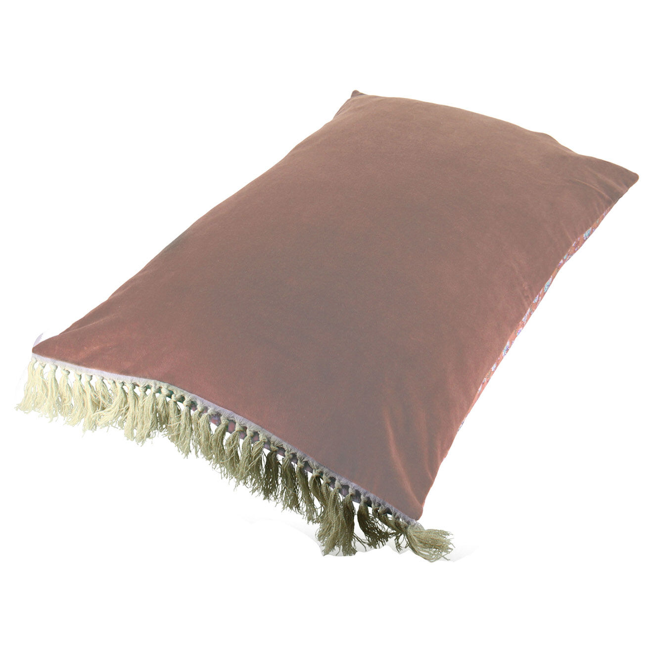 En Fil d'Indienne Housse de coussin Anna velours rose poudre - 50x75 cm