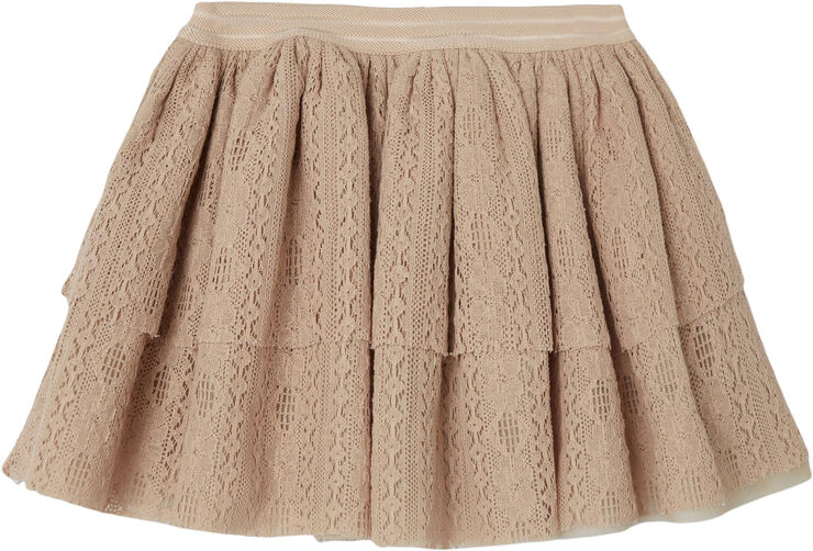 Lil' Atelier NMFRINJA LACE SKIRT LIL Nougat