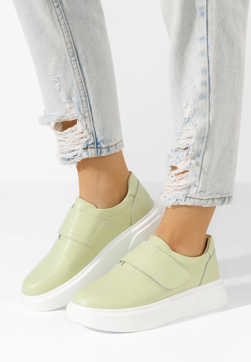 Chaussures casual femme en cuir limette Kally