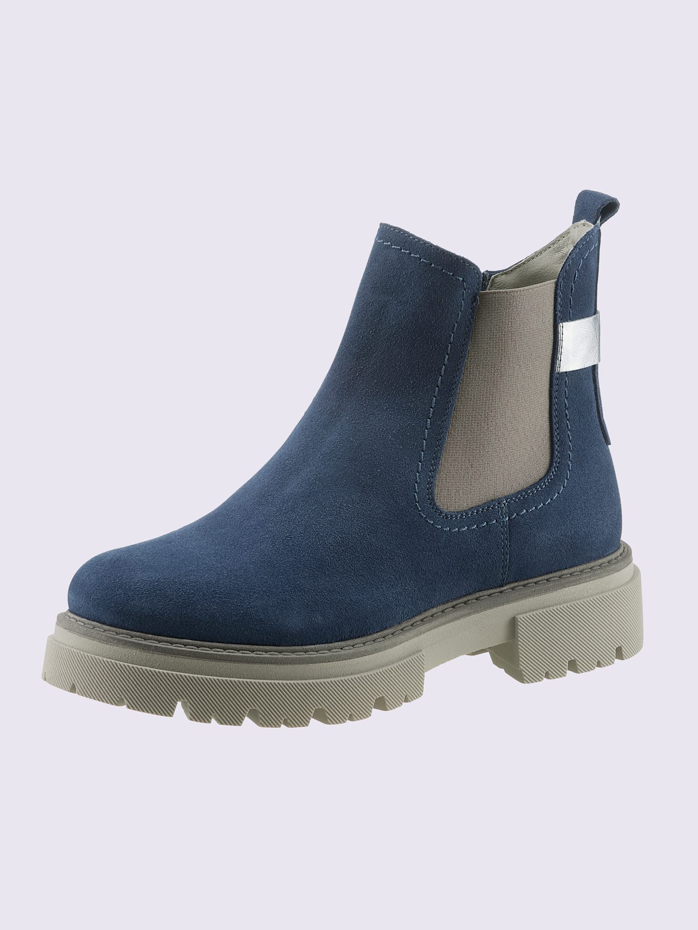 Bottines cuir velours de vache.