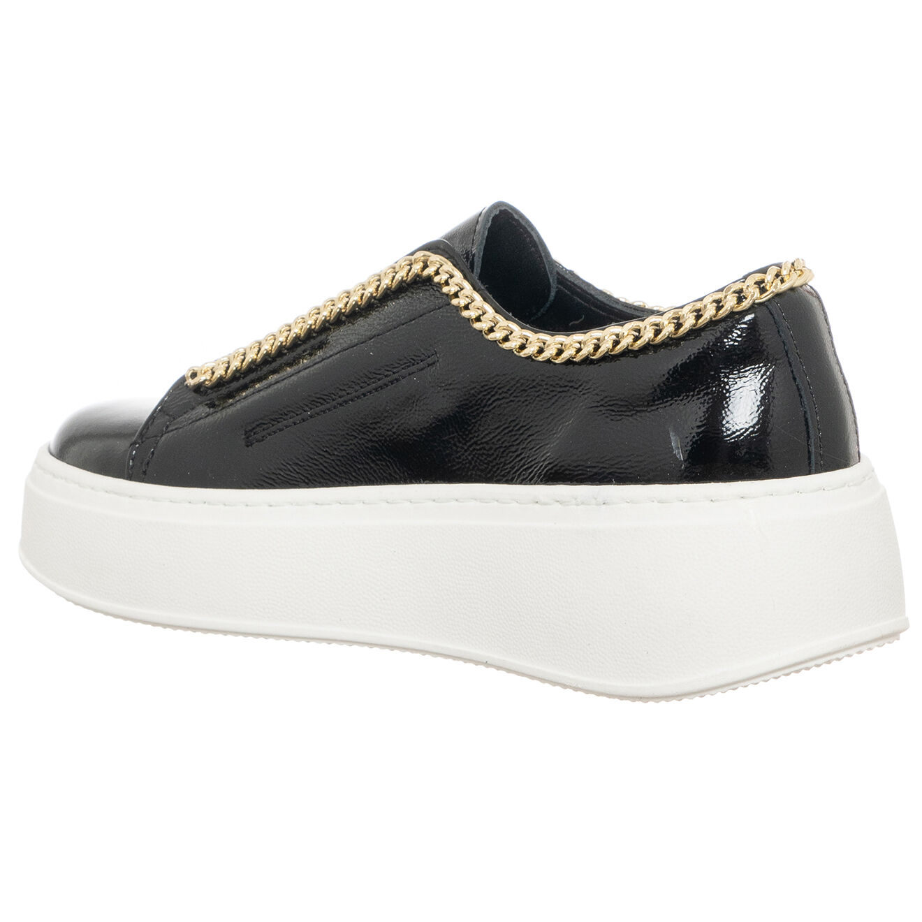 Loretta Pettinari Sneakers en Cuir Naplak noir/doré