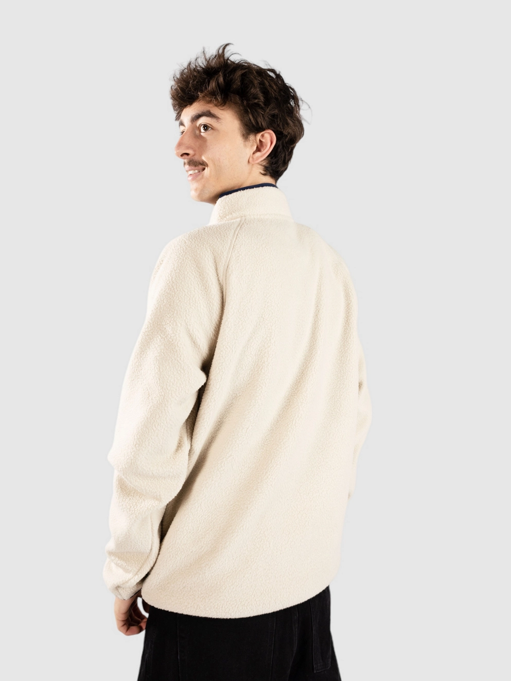 Passenger Offgrid 2.0 Zip 1/2 Recycled Sherpa Jacket oatmeal/navy