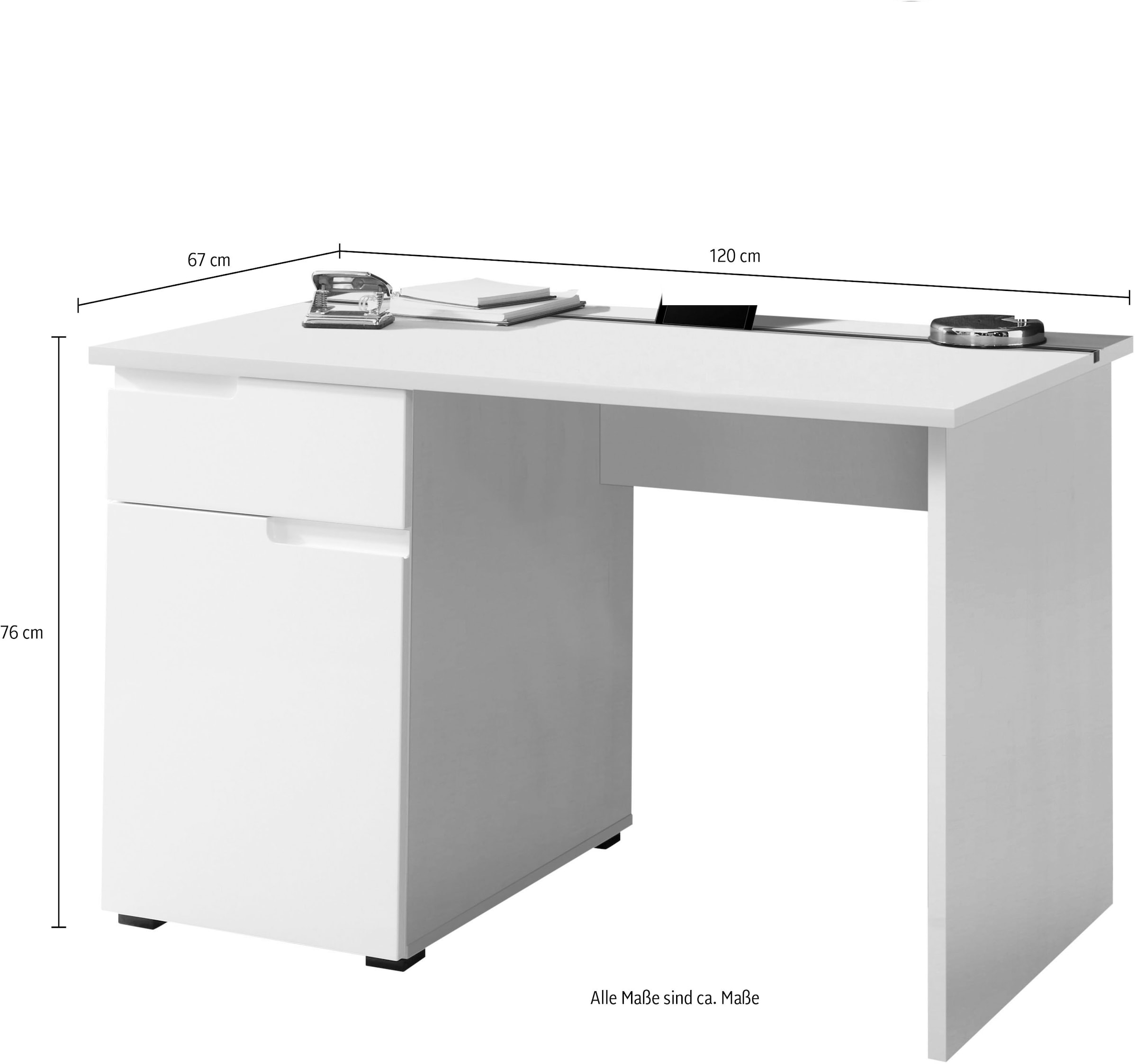 BEGA OFFICE Schreibtisch »Spice« Home Office Desk mit Griffmulden, in 2 Breitenvarianten