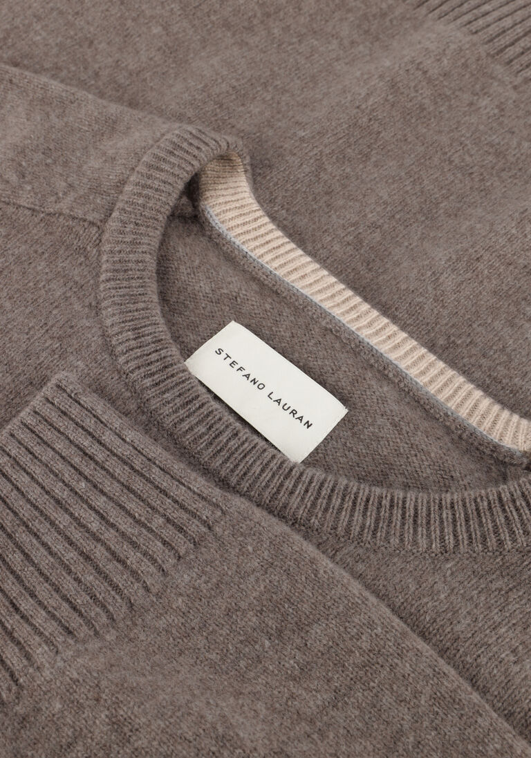 taupe stefano lauran trui crew l