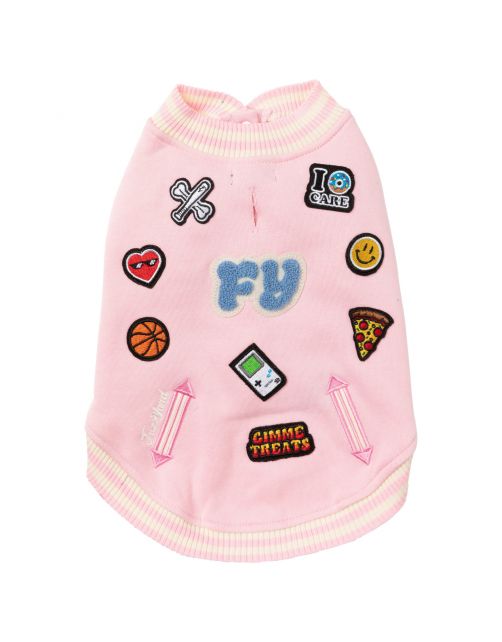 Fuzzyard The Letterman Jacket Roze - Hondenkleding