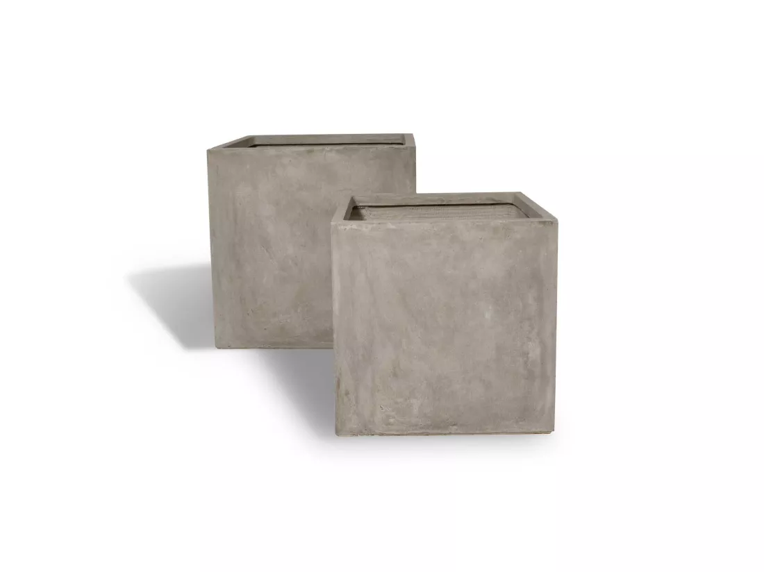 Now's Home - Set De 2 Pots Carres En Terre D'argile Ht40 Cm Et Ht50cm Faro
