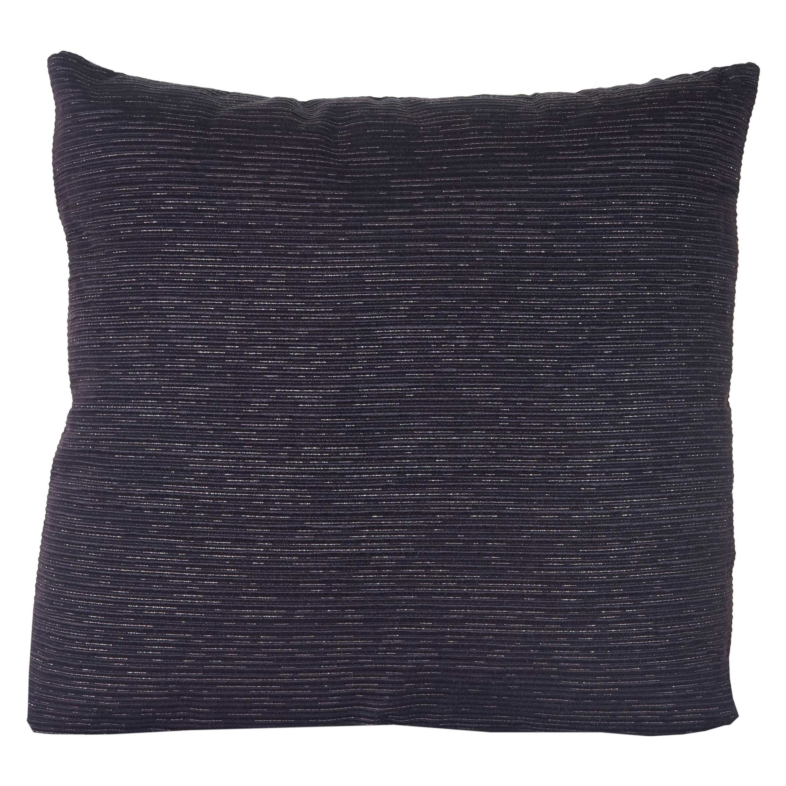 Zierkissen Schwarz, Sofakissen Deko-Kissen mit Füllung, silber Glanz-Effekt 42x42cm