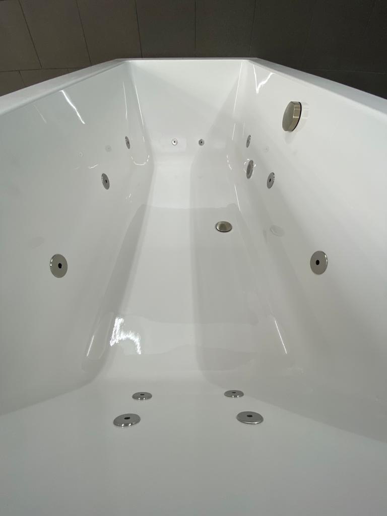 Lambini Designs Round bubbelbad 170x75cm elektronisch 6 4 2 hydrojets RVS