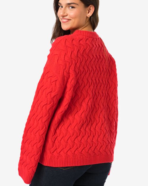 pull femme Gaia torsadé  rouge