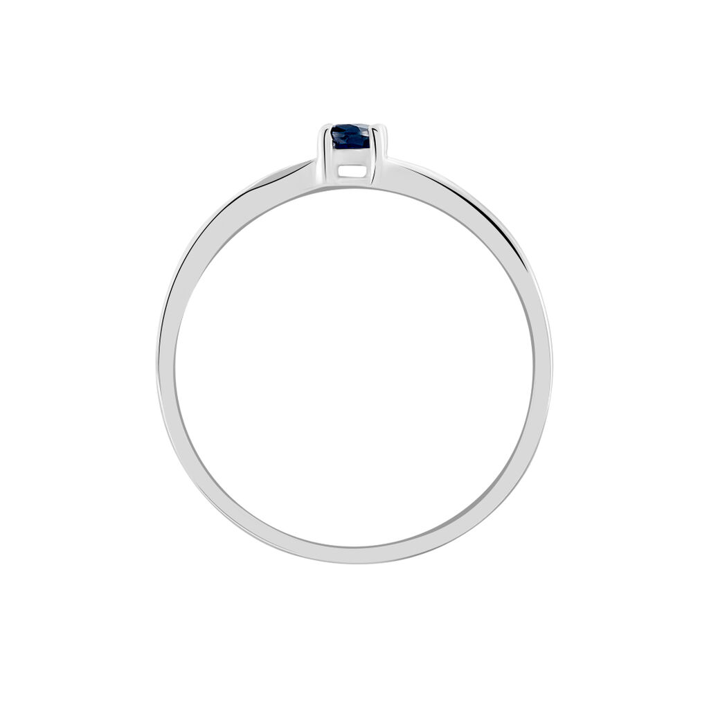Bague Charmante Or Blanc Saphir Et Diamant